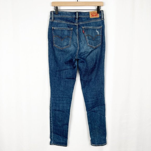 Levi's 721 High Rise Skinny Distressed Ripped Knee Slim Ankle Denim Jeans - 30 - Picture 10 of 12